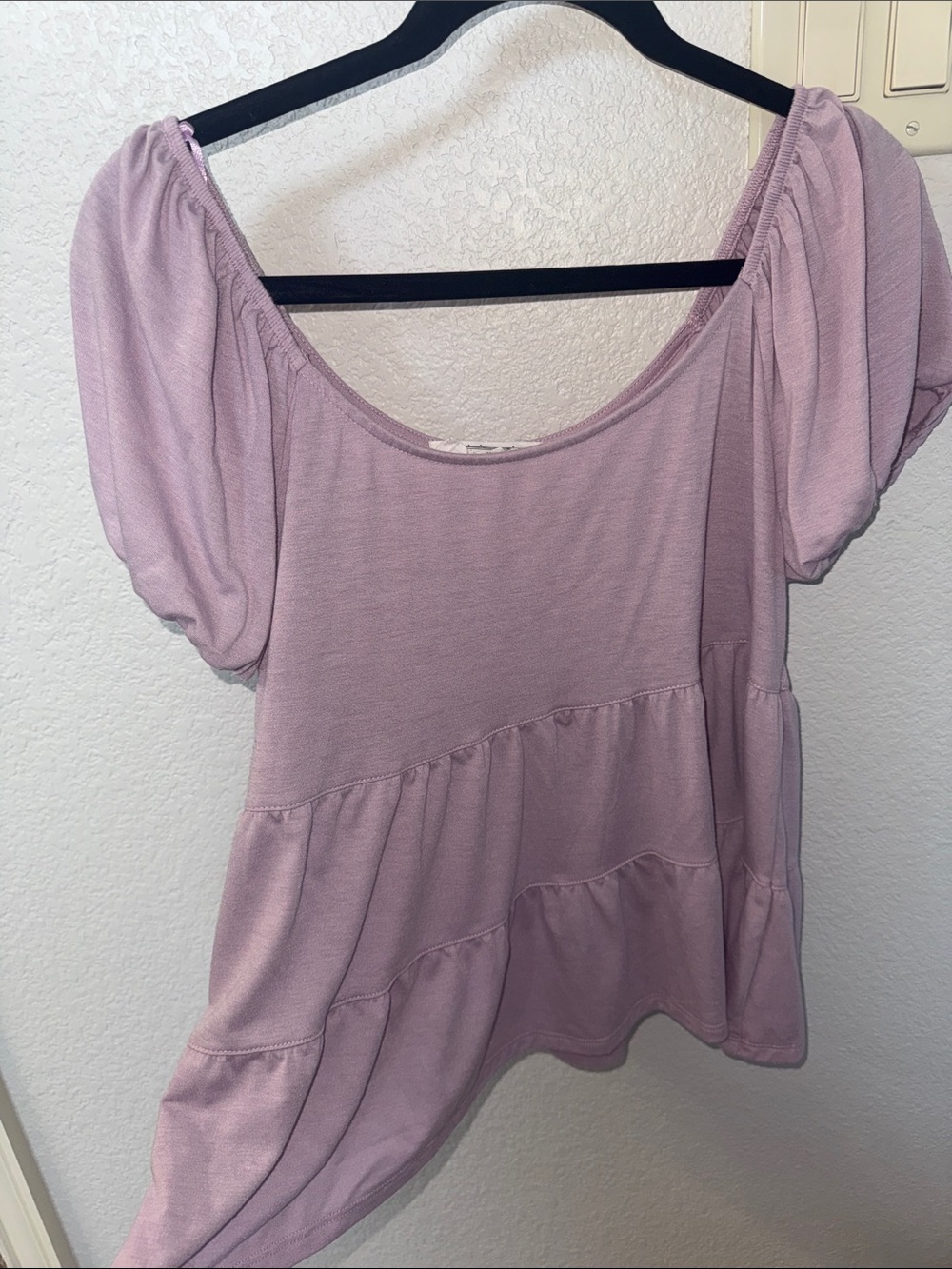 Hippie Rose Lilac Puff Sleeve Tiered Tunic